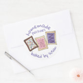 Speciaal uitgelijnd door homemade-broodroosters ronde sticker (Envelop)