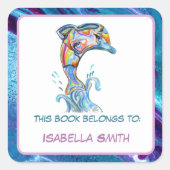 Speciaal uitgelijnd kleurenpotlood Dolphin Vierkante Sticker (Voorkant)