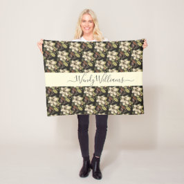 Speciaal uitgelijnd Magnolia Blooms Patroon Fleece Deken