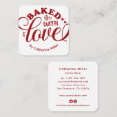 Speciaal uitgelijnd met liefdesbakkerij vierkante visitekaartje (Voorkant / Achterkant)