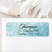 Speciaal uitgelijnde blauwe Bokeh-retouradreslabel Etiket (Insitu)