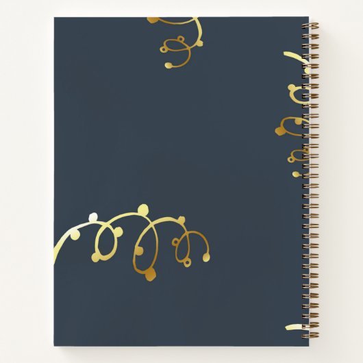 Speciaal uitgelijnde Gratis Journal, blauw met gou Notitieboek (Achterkant)