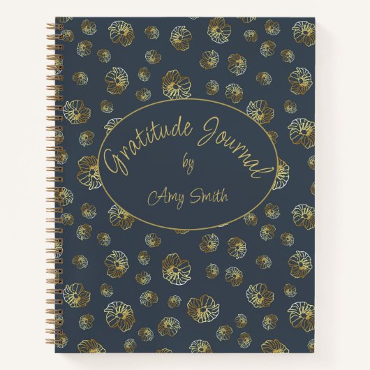 Speciaal uitgelijnde Gratitude-Journal met Gold Fl Notitieboek (Voorkant)