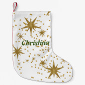 Speciaal uitgelijnde Jmas gouden sterren schattig Kleine Kerstsok (Voorkant)