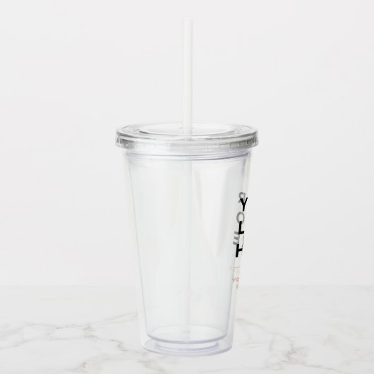 Speciaal uitgelijnde trommel met stro acryl drinkbeker (Rechts)