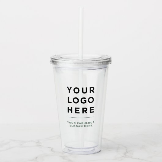Speciaal uitgelijnde trommel met stro acryl drinkbeker (Voorkant)