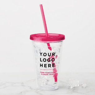 Speciaal uitgelijnde trommel met stro acryl drinkbeker