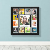 Speciaal uitgelijnde vierkant fotocollage familie  canvas afdruk (Insitu (Houten vloer))