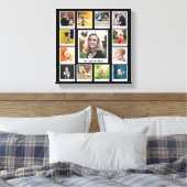 Speciaal uitgelijnde vierkant fotocollage familie  canvas afdruk (Insitu (Slaapkamer))