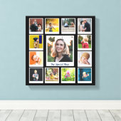 Speciaal uitgelijnde vierkant fotocollage familie  canvas afdruk (Insitu (Houten vloer))