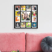 Speciaal uitgelijnde vierkant fotocollage familie  canvas afdruk (Insitu (Woonkamer))