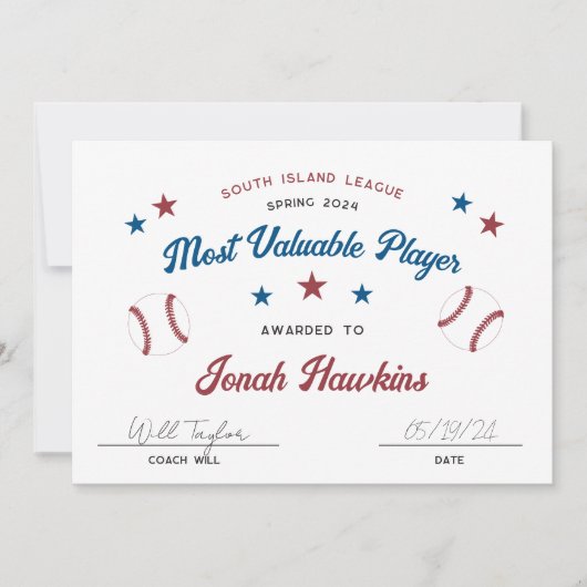 Speciaal uitgereikt Kinder-honkbalteam (Voorkant)