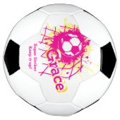 Speciaal uitgeroepen voetbaldoel meisjes roze voetbal (Gedraaid)