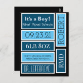 Speciaal uitgeruste Babypadlabels met scrapbook Briefkaart (Voorkant / Achterkant)