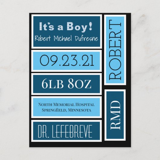 Speciaal uitgeruste Babypadlabels met scrapbook Briefkaart (Voorkant)