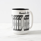 Speciaal uitgeruste bibliotheek met boektitels Wit Tweekleurige Koffiemok (Voorkant rechts)