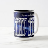 Speciaal uitgeruste bibliotheektitels Blauwe melkw Tweekleurige Koffiemok (Voorkant rechts)