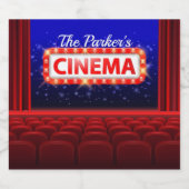 Speciaal uitgeruste bioscoopzaal bier etiket (Enkel label)