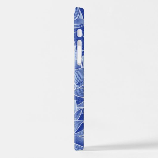 Speciaal uitgeruste blauwe ventilator Lotus Mandal iPhone Hoesje (Linkerkant)