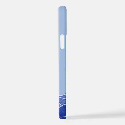 Speciaal uitgeruste blauwe ventilator Lotus Mandal iPhone Hoesje (Rechterkant)