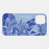 Speciaal uitgeruste blauwe ventilator Lotus Mandal iPhone Hoesje (Achterkant horizontaal)