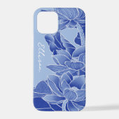 Speciaal uitgeruste blauwe ventilator Lotus Mandal iPhone Hoesje (Achterkant)