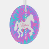 Speciaal uitgeruste carrouselpaarden glas ornament (Voorkant Rechts)