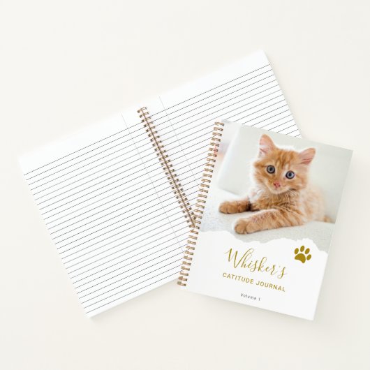 Speciaal uitgeruste Chic Torn Foto Cat Gratitude J Notitieboek (Binnen)