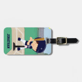 Speciaal uitgeruste Cute Baseball Cartoon Player i Bagagelabel (Voorkant horizontaal)