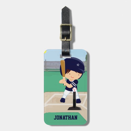 Speciaal uitgeruste Cute Baseball Cartoon Player i Bagagelabel (Voorkant verticaal)