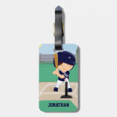 Speciaal uitgeruste Cute Baseball Cartoon Player i Bagagelabel (Achterkant verticaal)