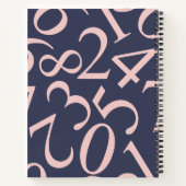 Speciaal uitgeruste, donkerblauwe nummerpatroongra notitieboek (Achterkant)