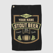 Speciaal uitgeruste donkere brouwerige brouwerijba golfhanddoek (Voorkant)