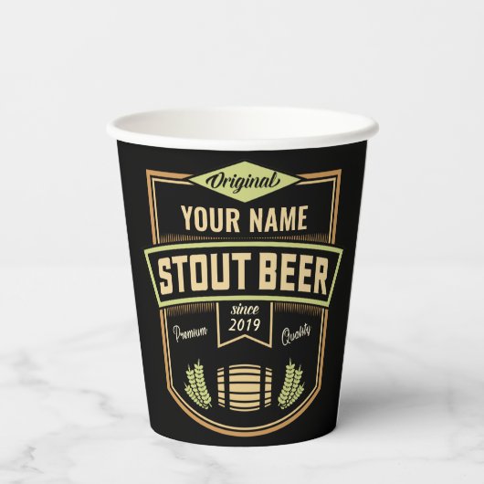 Speciaal uitgeruste donkere brouwerige brouwerijba papieren bekers (Achterkant)