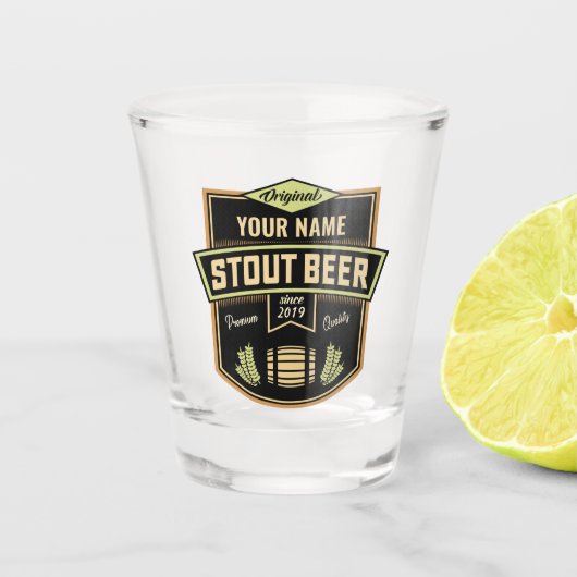 Speciaal uitgeruste donkere brouwerige brouwerijba shot glas (Voorkant)