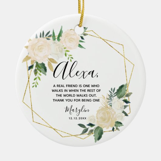 Speciaal uitgeruste echte vrienden zijn nooit ver  keramisch ornament (Voorkant)