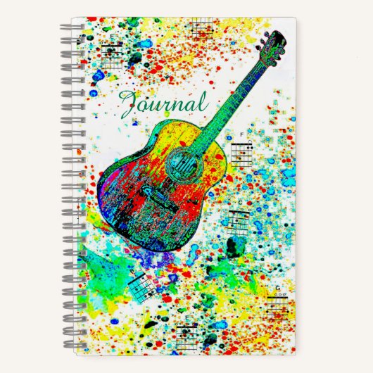 Speciaal uitgeruste guitaar en snoeren notitieboek (Voorkant)