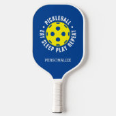 Speciaal uitgeruste handpalmrekker met naam pickleball paddle (Achterkant)