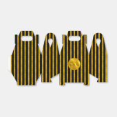 Speciaal uitgeruste handvaten zwarte GOLD Stripes Bedankdoosjes (Uitgevouwen)