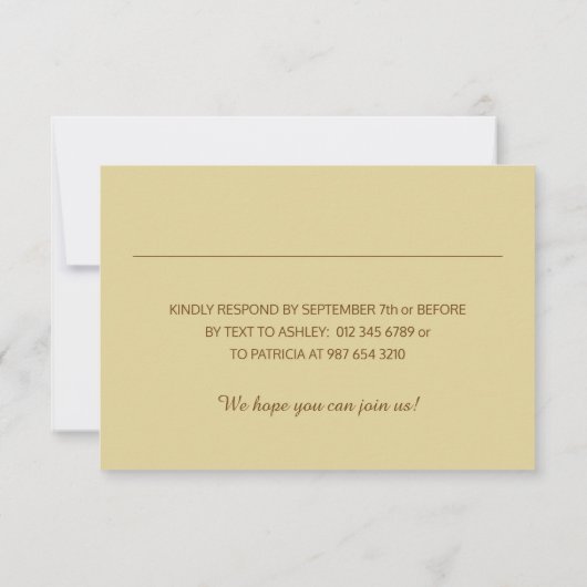 Speciaal uitgeruste Herfst RSVP Wedding (Achterkant)