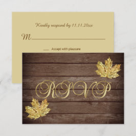 Speciaal uitgeruste Herfst RSVP Wedding Kaart