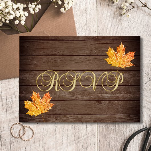 Speciaal uitgeruste Herfst RSVP Wedding Kaart