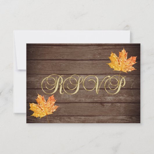Speciaal uitgeruste Herfst RSVP Wedding Kaartje (Voorkant)