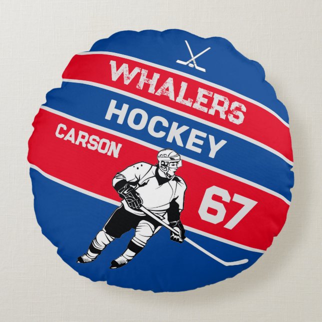 Speciaal uitgeruste Hockey Round Pillow Rond Kussen (Voorkant)