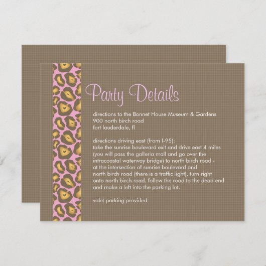 Speciaal uitgeruste kaart voor details van partij (Voorkant / Achterkant)