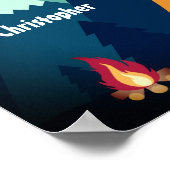 Speciaal uitgeruste kamperen, dieren en bergen poster (Hoek)