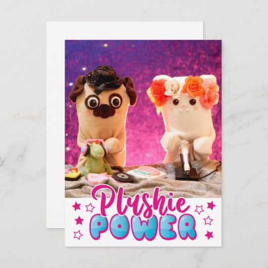 Speciaal uitgeruste "Kawaii Cute Plushie Power Plu Briefkaart (Voorkant / Achterkant)