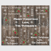 Speciaal uitgeruste kerstwoodenhek cadeaupapier (Vlak)