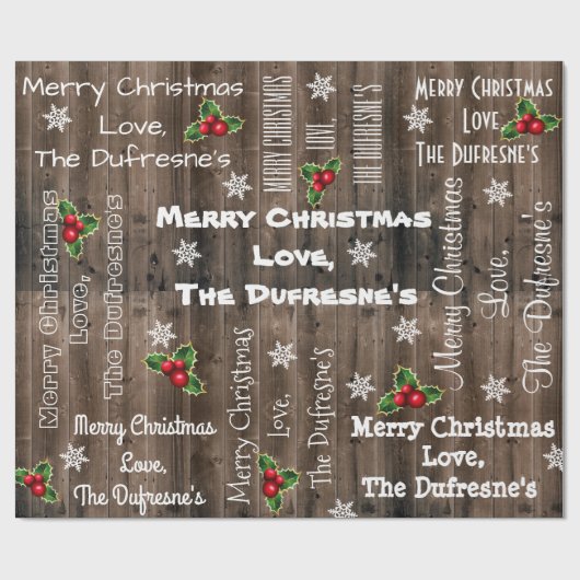 Speciaal uitgeruste kerstwoodenhek cadeaupapier (Vlak)