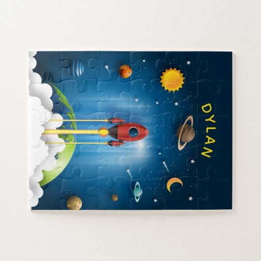 Speciaal uitgeruste Kinderen Rocket Ship Jigzaag P Legpuzzel (Horizontaal)